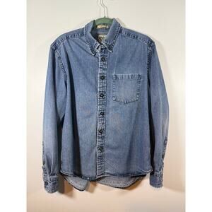 Vintage Orton Brothers Denim Button Down Shirt, Size Large